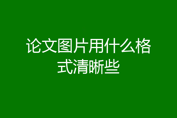 论文图片用什么格式清晰些