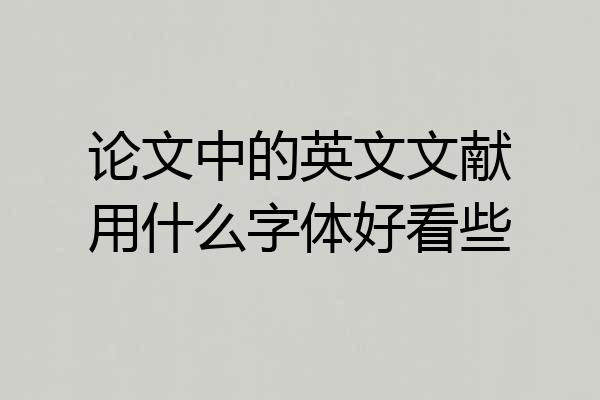 论文中的英文文献用什么字体好看些