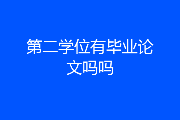 第二学位有毕业论文吗吗