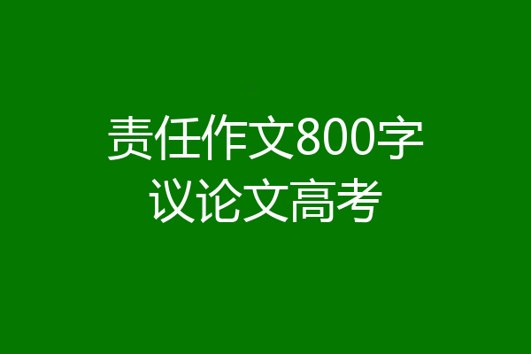 责任作文800字议论文高考