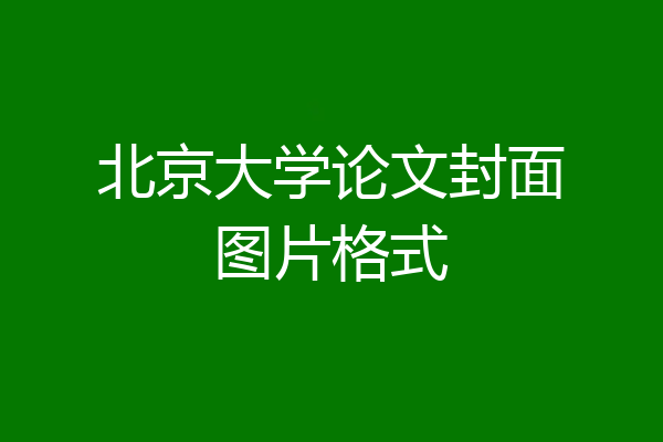 北京大学论文封面图片格式