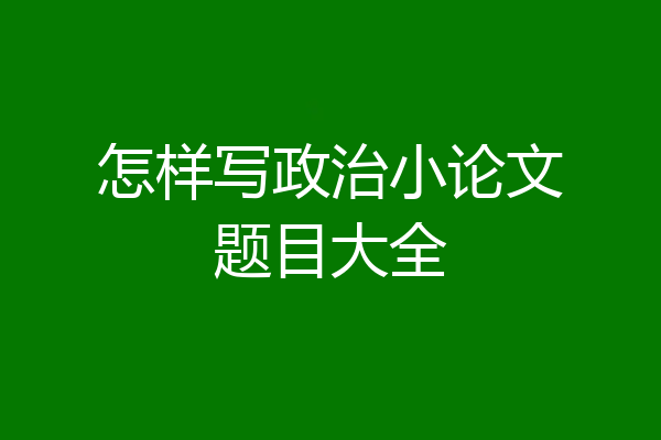 怎样写政治小论文题目大全