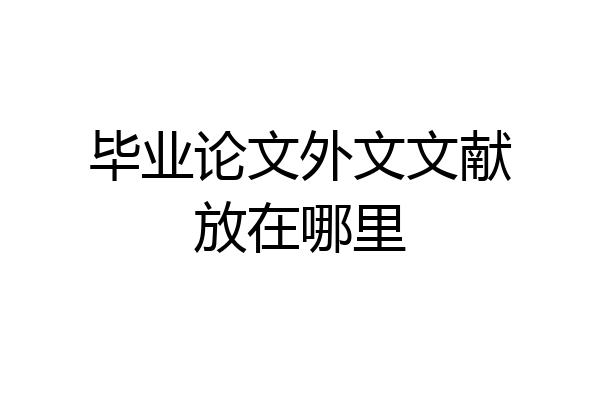 毕业论文外文文献放在哪里