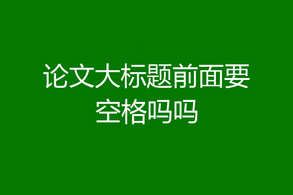 论文大标题前面要空格吗吗