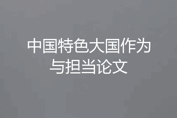中国特色大国作为与担当论文