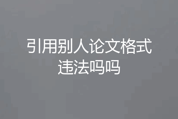 引用别人论文格式违法吗吗