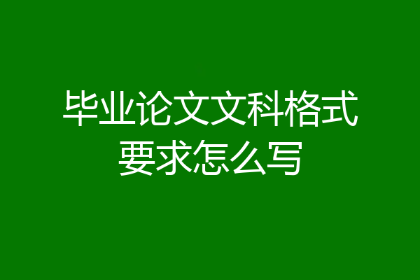 毕业论文文科格式要求怎么写