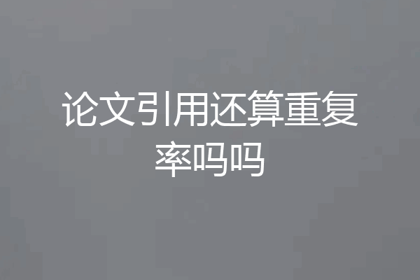 论文引用还算重复率吗吗