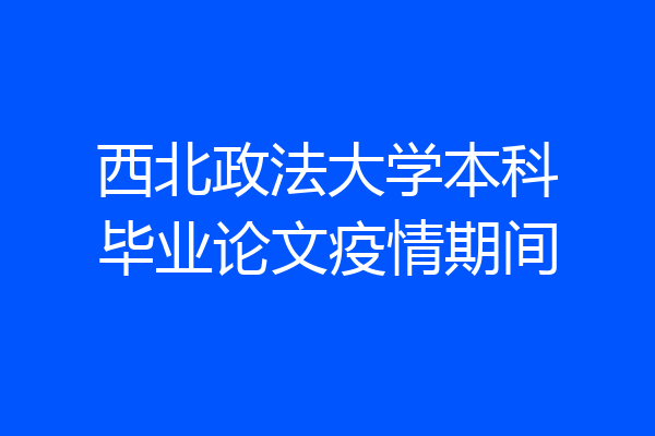 西北政法大学本科毕业论文疫情期间