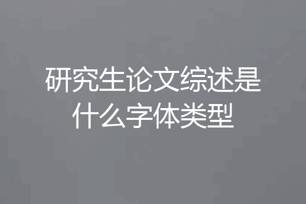 研究生论文综述是什么字体类型