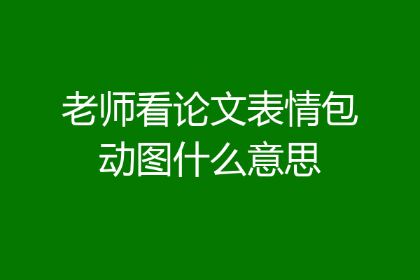 老师看论文表情包动图什么意思