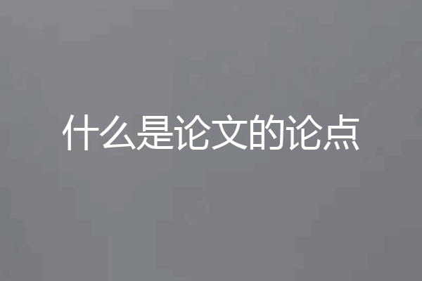 什么是论文的论点