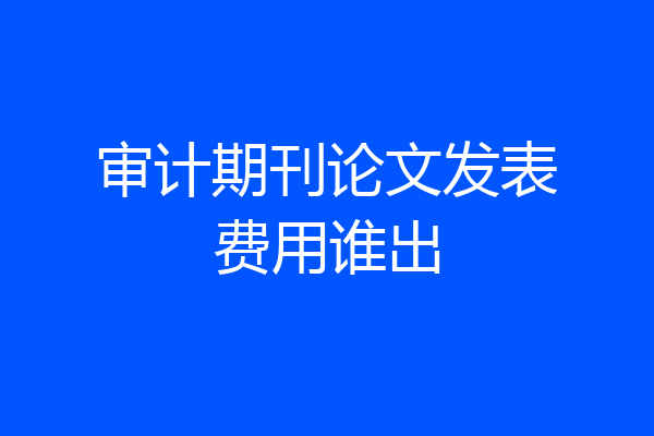 审计期刊论文发表费用谁出