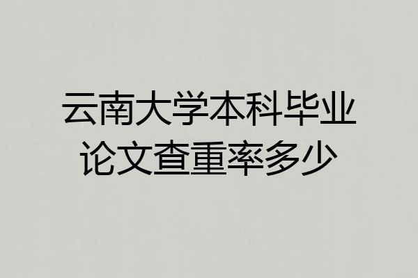 云南大学本科毕业论文查重率多少