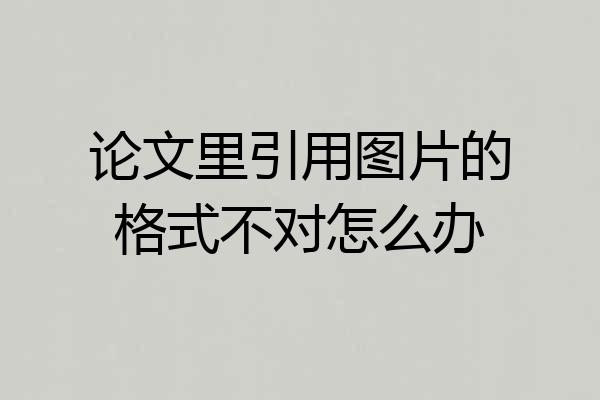 论文里引用图片的格式不对怎么办