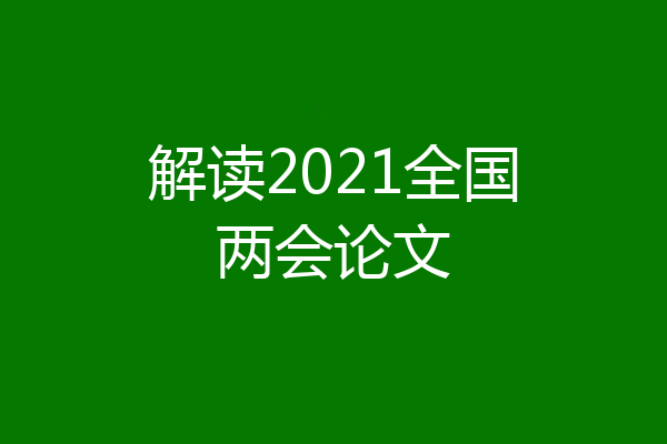 解读2021全国两会论文