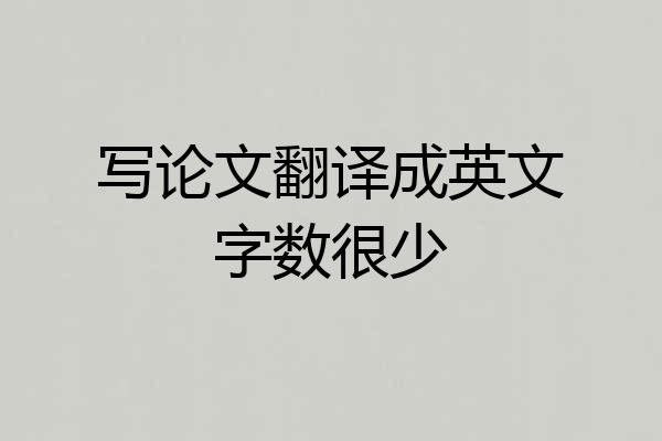 写论文翻译成英文字数很少