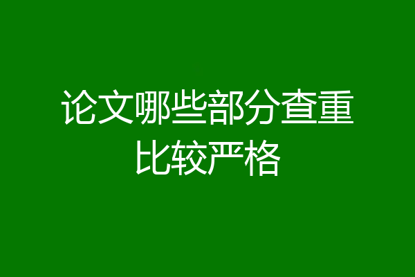 论文哪些部分查重比较严格