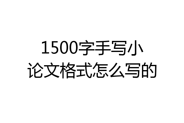 1500字手写小论文格式怎么写的