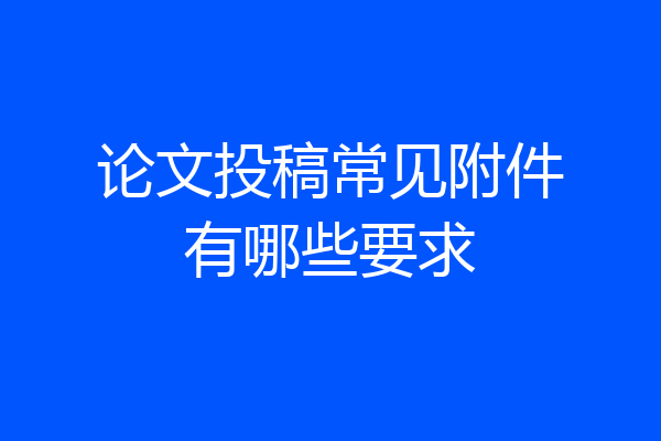 论文投稿常见附件有哪些要求