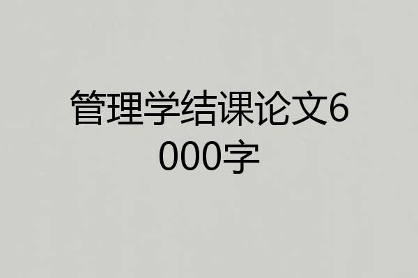管理学结课论文6000字