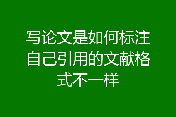 写论文是如何标注自己引用的文献格式不一样