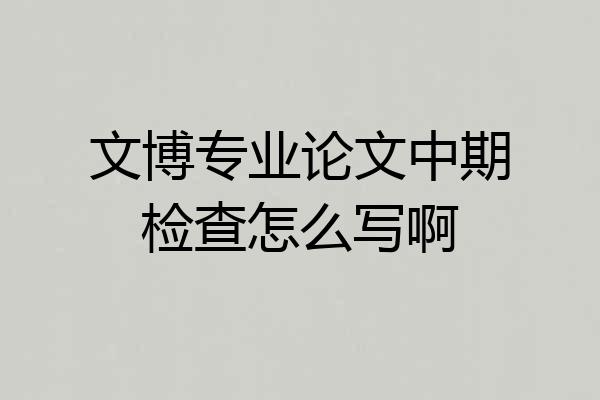 文博专业论文中期检查怎么写啊