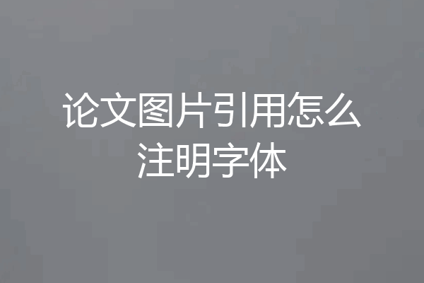 论文图片引用怎么注明字体
