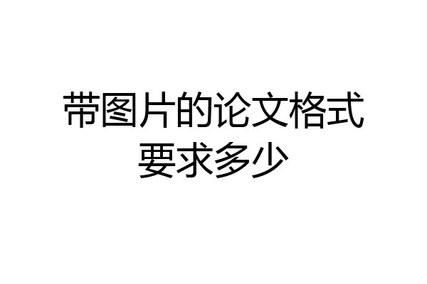 带图片的论文格式要求多少