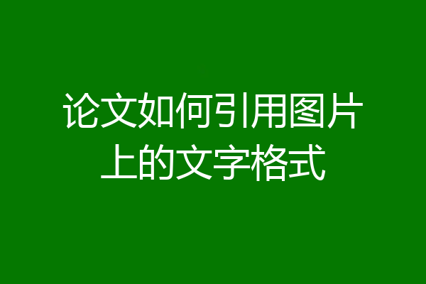 论文如何引用图片上的文字格式