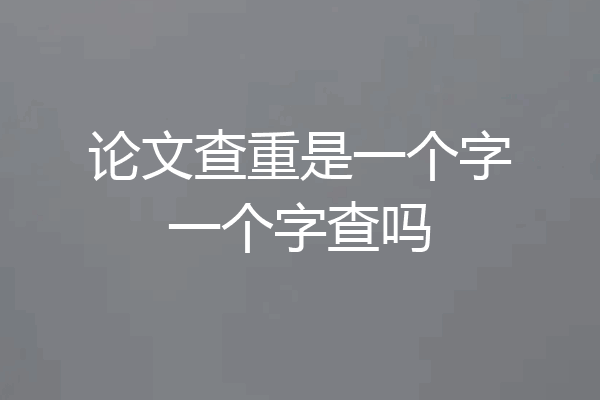 论文查重是一个字一个字查吗