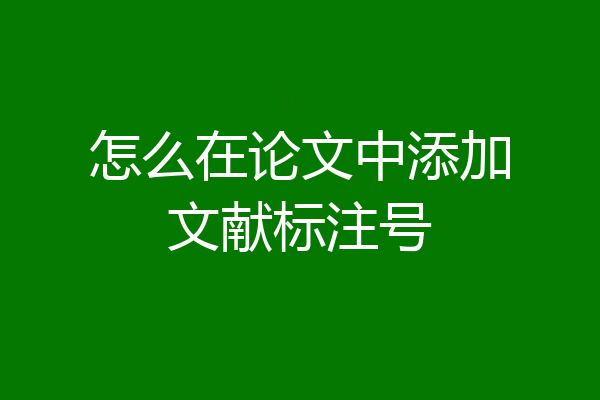 怎么在论文中添加文献标注号