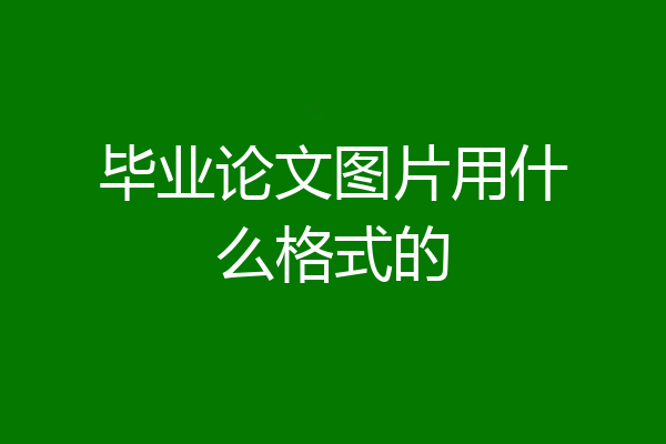 毕业论文图片用什么格式的
