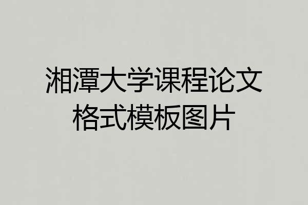 湘潭大学课程论文格式模板图片