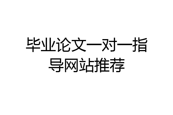 毕业论文一对一指导网站推荐