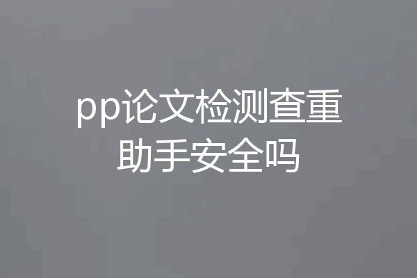 pp论文检测查重助手安全吗