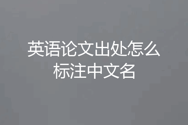 英语论文出处怎么标注中文名