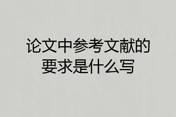 论文中参考文献的要求是什么写