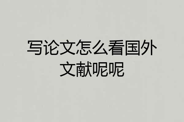 写论文怎么看国外文献呢呢