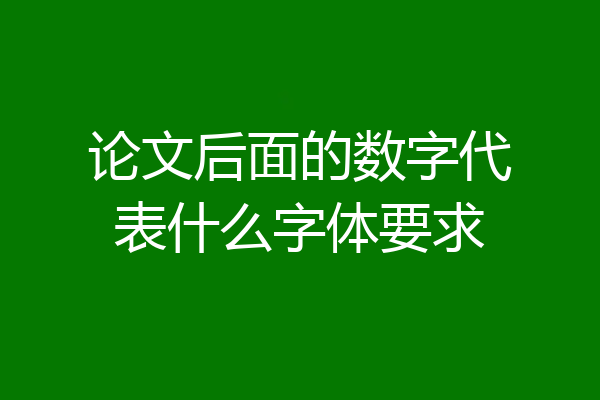 论文后面的数字代表什么字体要求