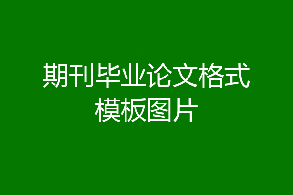 期刊毕业论文格式模板图片
