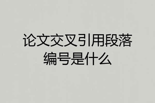 论文交叉引用段落编号是什么