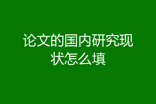 论文的国内研究现状怎么填