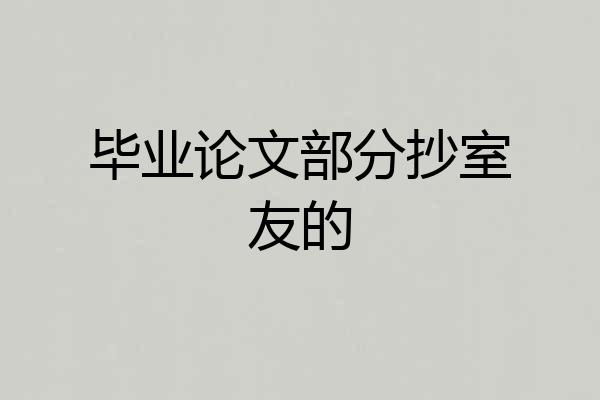 毕业论文部分抄室友的