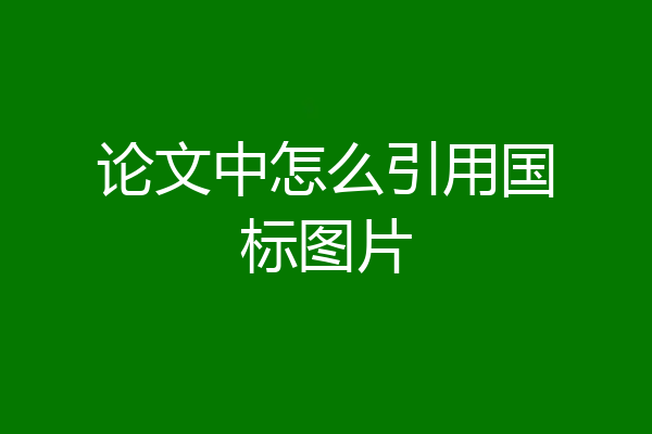 论文中怎么引用国标图片