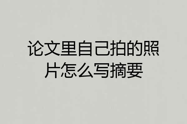 论文里自己拍的照片怎么写摘要