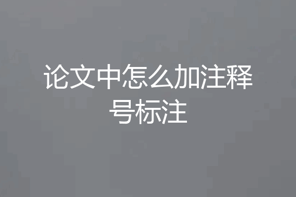 论文中怎么加注释号标注