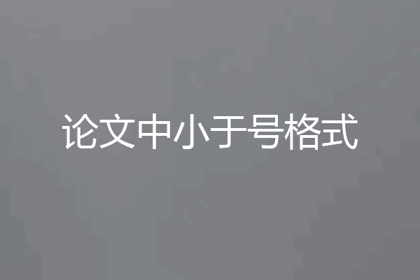 论文中小于号格式