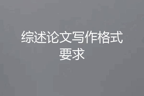 综述论文写作格式要求