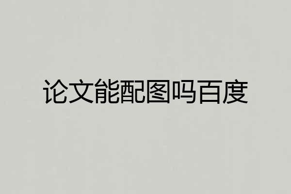 论文能配图吗百度